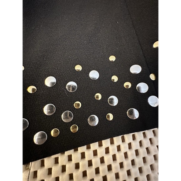 VTG Bob Mackie Studio Black Blazer Women Size 14 Zip Front Studded Career Office - Picture 2 of 9